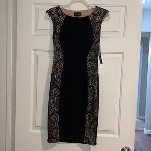 Xscape black body-con dress with lace and sequin details
